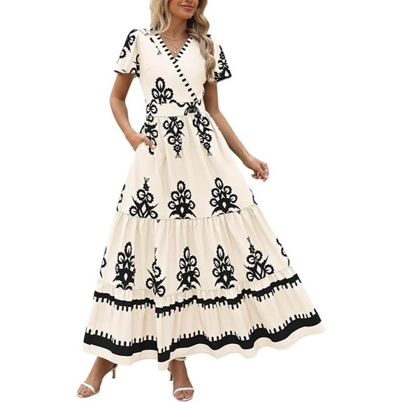 PRETTYGARDEN Women's Summer Boho Maxi Dress with Pockets