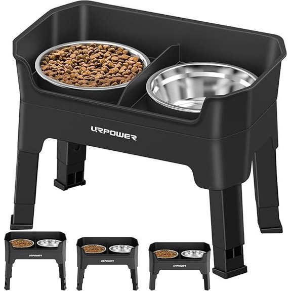 URPOWER 3-in-1 Elevated Dog Bowls with Stand