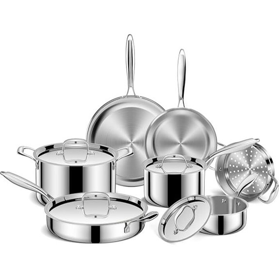 EWFEN 11-Piece Stainless Steel Cookware Set