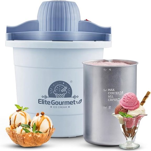 Elite Gourmet 4Qt Ice Cream Maker with Freezing Cannister