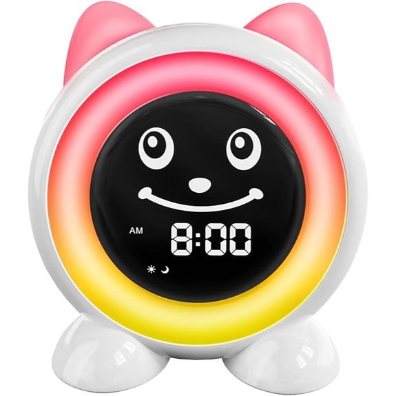 Toddler Sleep Training Clock with Emoji and Lights