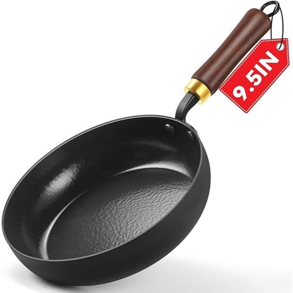 Enamelled Carbon Steel Skillet 9.5-Inch Nonstick Frying Pan