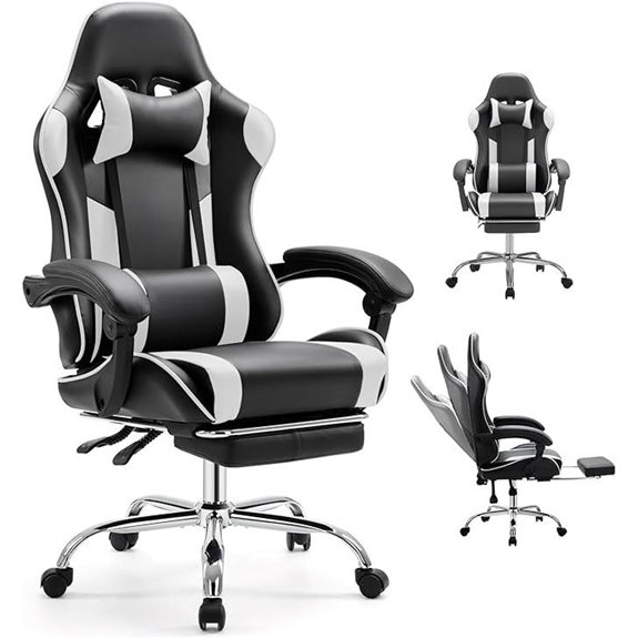 DUMOS Ergonomic Gaming Office Chair with Footrest