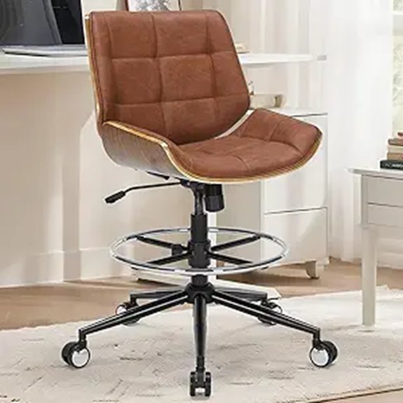 Ergonomic Drafting Office Chair with Footrest and Swivel