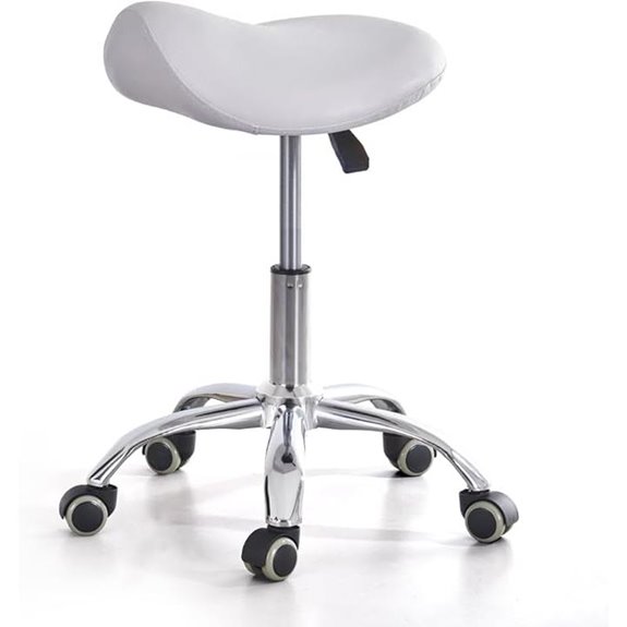 Ergonomic Saddle Stool with Wheels for Salon and Home