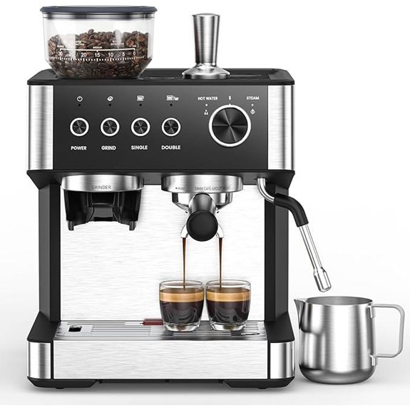 2025 Espresso Machine with Grinder and Milk Frother