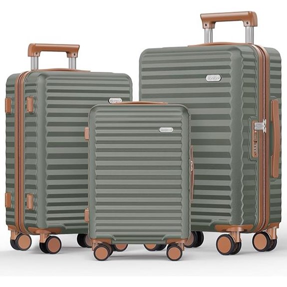SHOWKOO 3-Piece Expandable Hardside Luggage Set