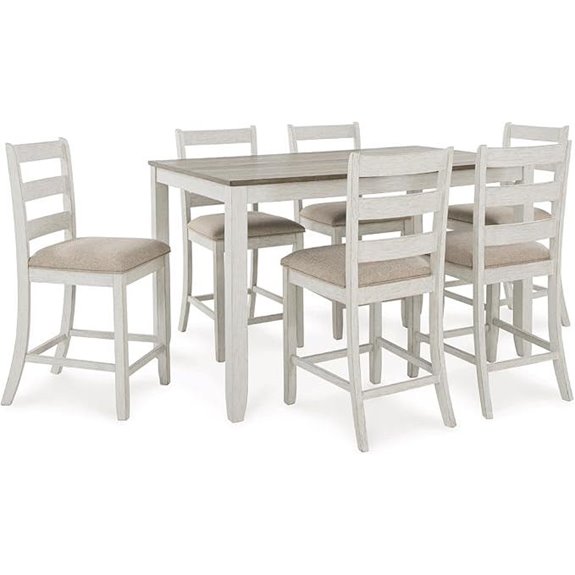 Signature Design Farmhouse Dining Table & Bar Stools (Set of 7)