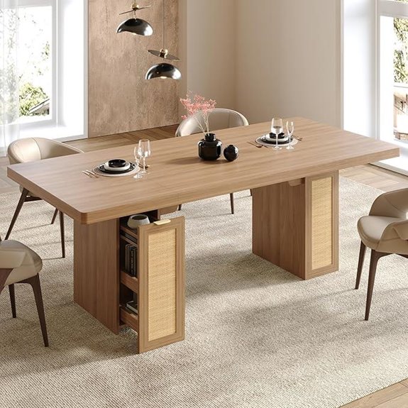 LIKIMIO 78.7 Farmhouse Dining Table with Storage