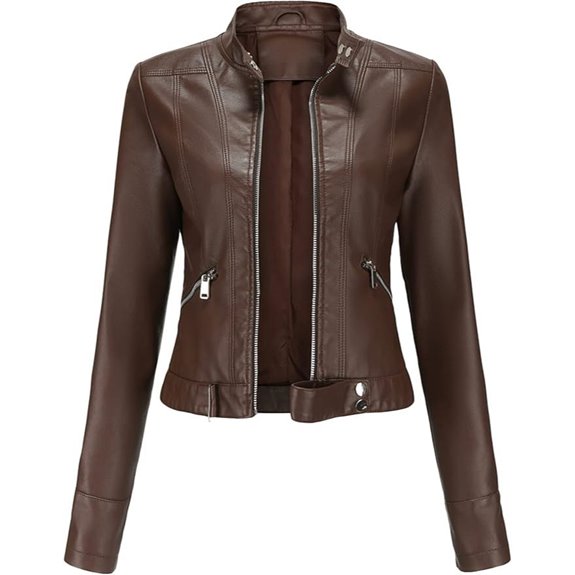 BOFETA Womens Faux Leather Quilted Moto Jacket