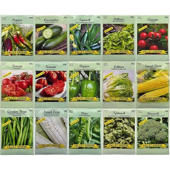 15 Pack Heirloom Vegetable Garden Seeds