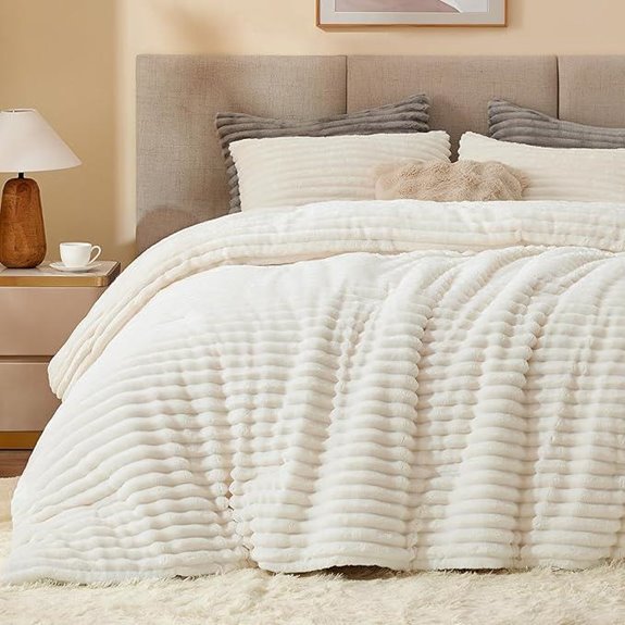 BEDELITE Fleece King Comforter Set with Pillow Cases