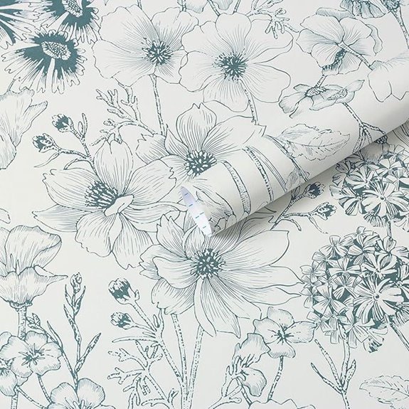 Heroad Floral Peel-and-Stick Wallpaper for Bathroom