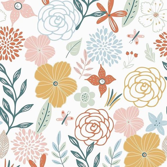 WENMER Floral Peel & Stick Wallpaper (17.71”×118”)