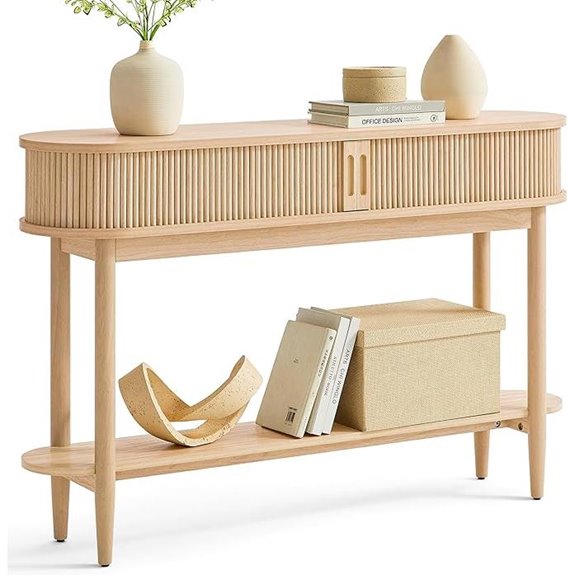 LINSY Fluted Console Table with Storage