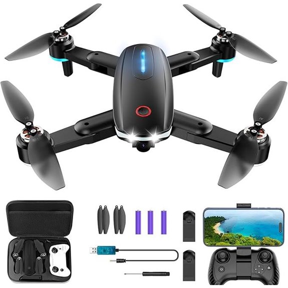 Foldable 1080P HD Camera Drone with 2 Batteries