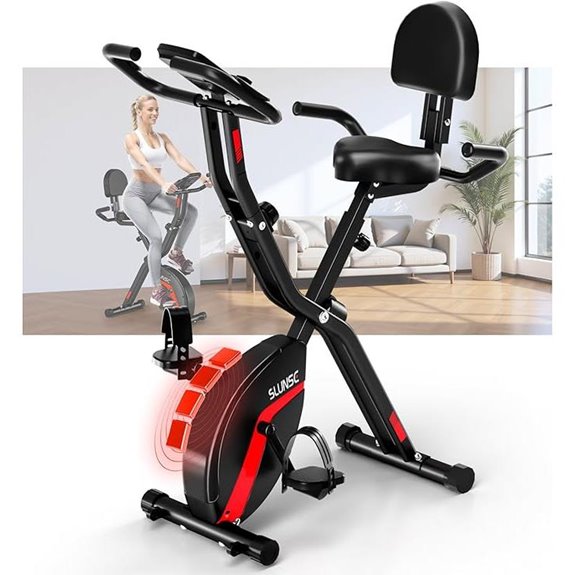 SLUNSE 5-in-1 Foldable Exercise Bike with Resistance