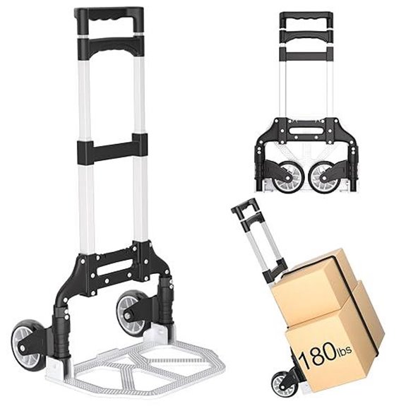 Foldable Aluminum Hand Truck with Telescopic Handle