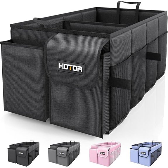 HOTOR Foldable Car Trunk Organizer with 2 Compartments
