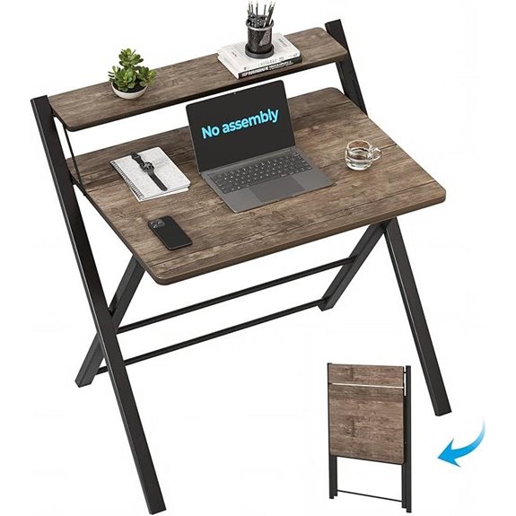 GreenForest Folding Computer Desk with Shelf