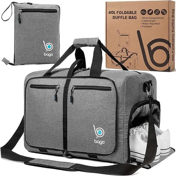 Bago Foldable Travel Duffel Bag with Shoe Compartment