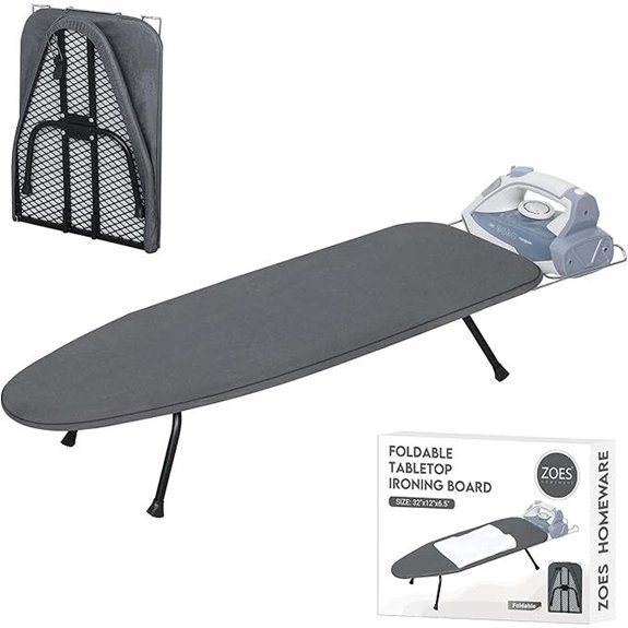 Foldable Metal Mesh Ironing Board with Heat-Resistant Cover