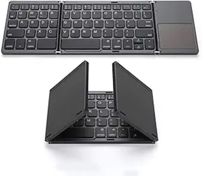 Foldable Wireless Keyboard with Touchpad - Space Gray