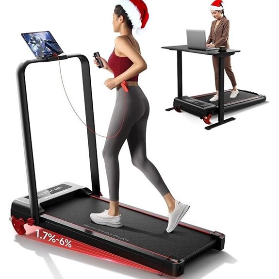 Rhythm Fun Folding Treadmill with Incline and App