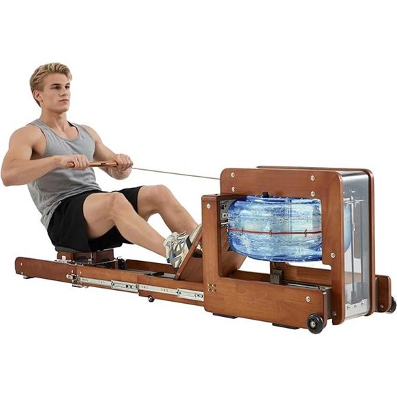 Water Rowing Machine with Folding Design and Light Effects