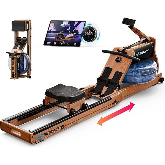 MERACH Foldable Water Rowing Machine with Monitor