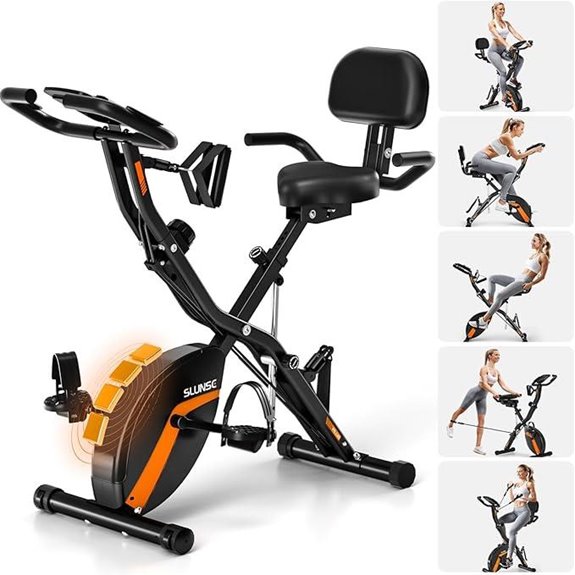 SLUNSE 5-in-1 Folding Indoor Exercise Bike