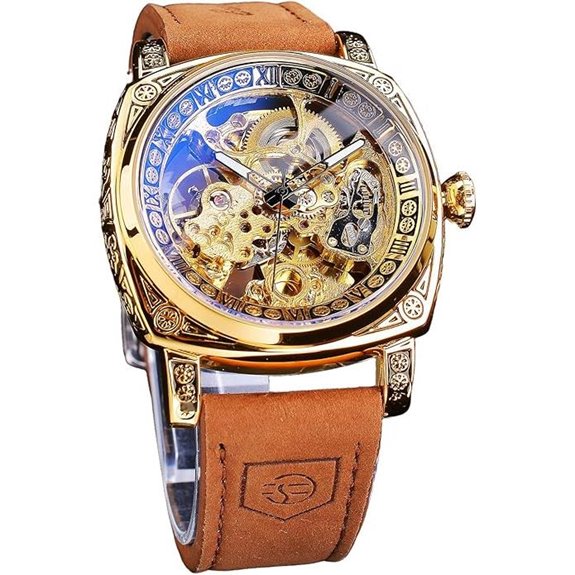 FORSINING Men's Square Skeleton Automatic Watch