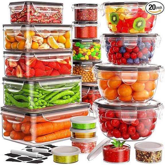 40 pcs Airtight Food Storage Containers with Lids