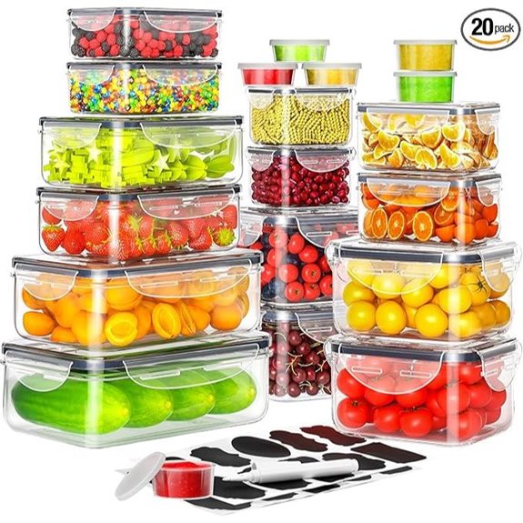 40 pcs Airtight Food Storage Containers Set