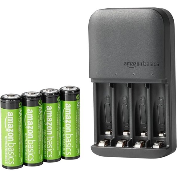 Amazon Basics 4-Bay Battery Charger with Rechargeable Batteries