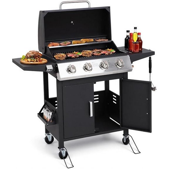 HUGROVE 4-Burner Propane Gas BBQ Grill