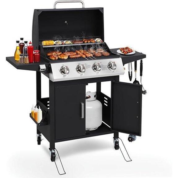 HUGROVE 4-Burner Propane Gas BBQ Grill