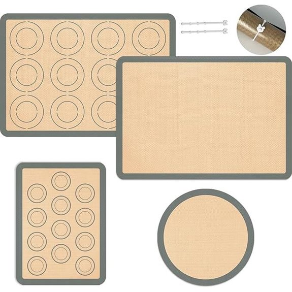 Silicone Baking Mat Set of 4 for Pastry and Pizza