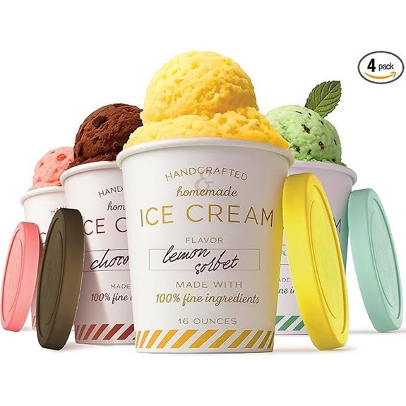 16 oz Reusable Ice Cream Containers with Silicone Lids (4-Pack)