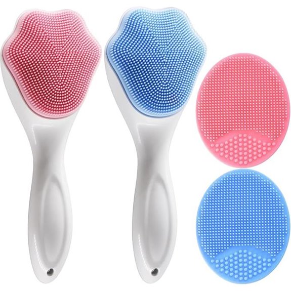 four pack silicone facial brushes
