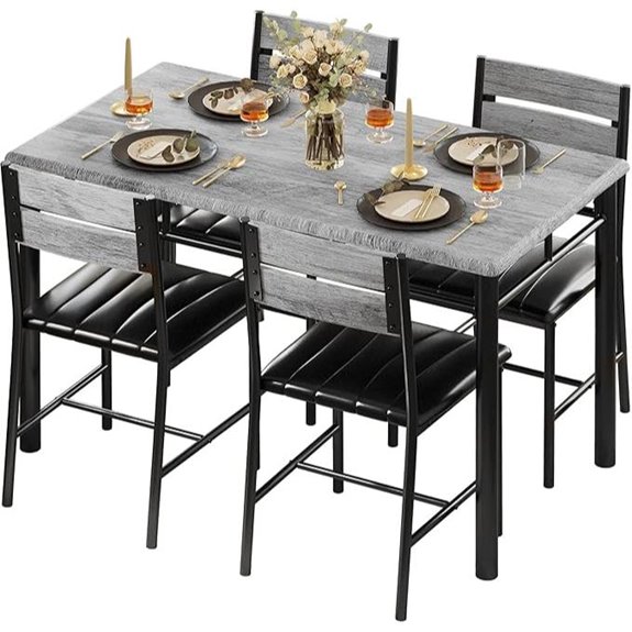 IRONCK 4-Piece Dining Table Set with Upholstered Chairs
