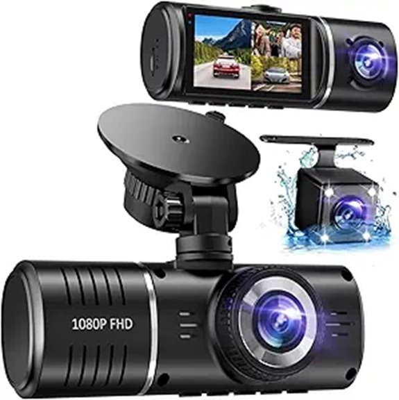 Dash Cam Front & Rear 1080P Night Vision 32GB Included