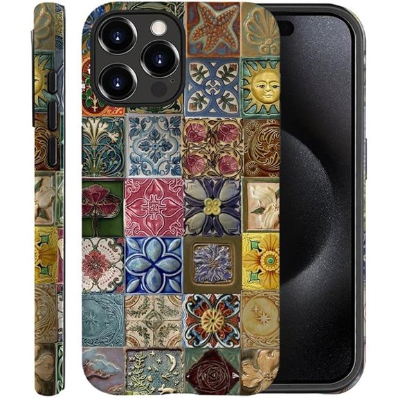 iPhone 14 Pro Frosted Boho Vintage Tile Case