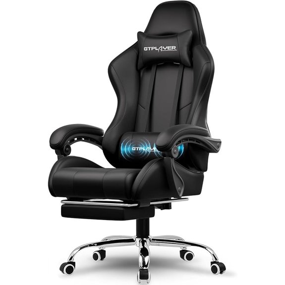 GTPLAYER Gaming Chair with Footrest and Headrest
