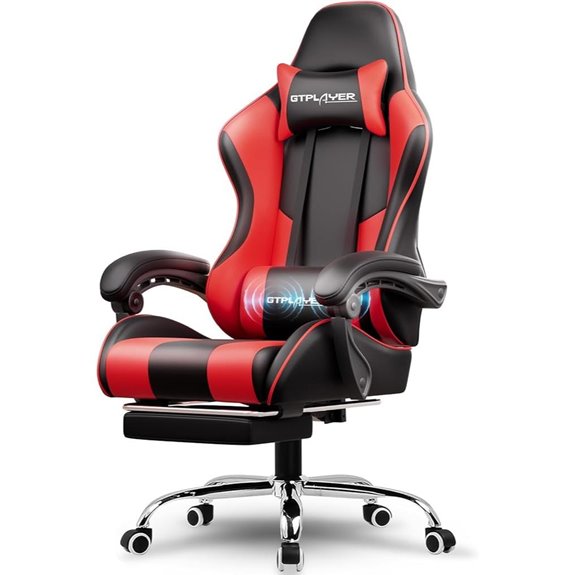 GTPLAYER Gaming Chair with Footrest and Lumbar Support