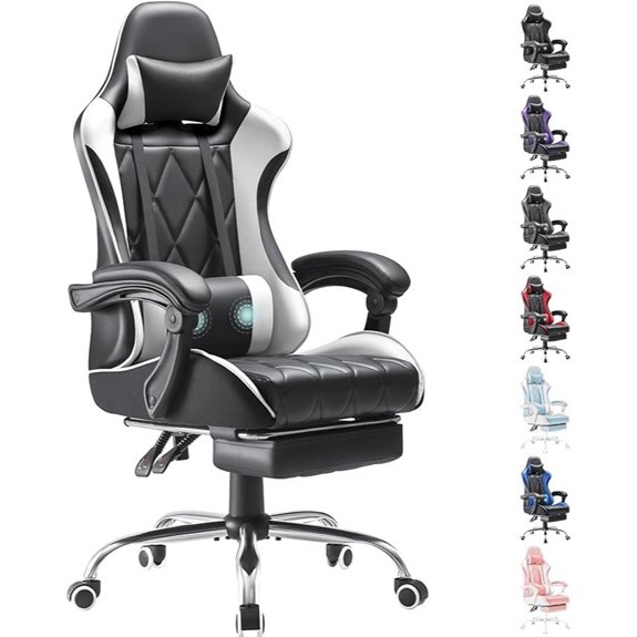Homall Gaming Chair with Footrest and Lumbar Support