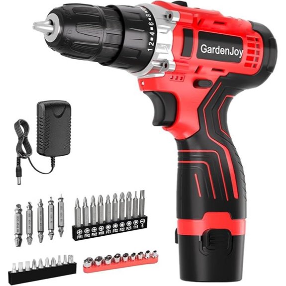 GardenJoy Cordless Drill Set with Accessories