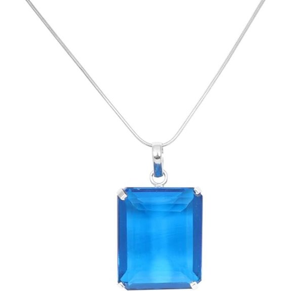 GEMHUB Gemstone Necklace Pendants (Alexandrite Aquamarine)