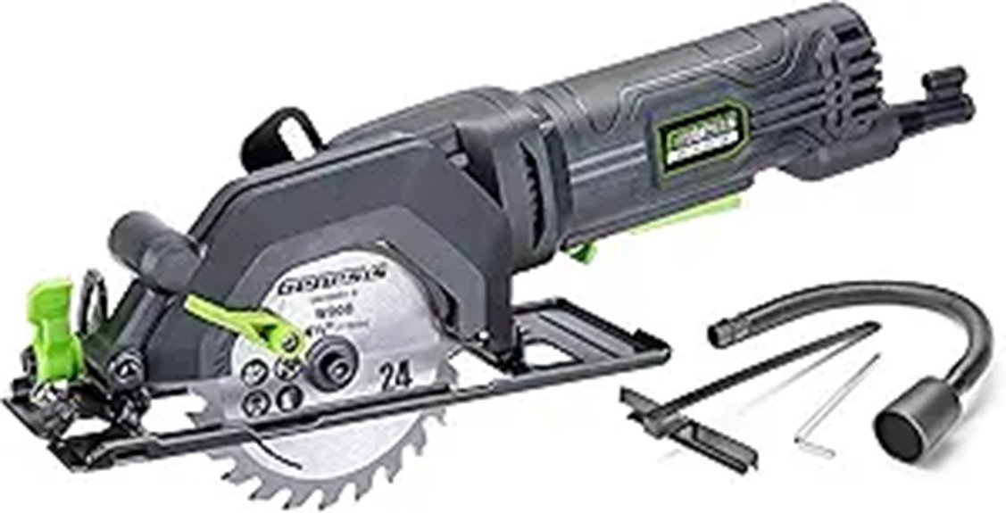 Genesis Mini Circular Saw with Rip Guide and Blade