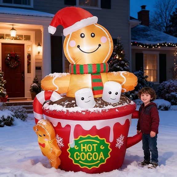 ZPISF 6Ft Christmas Inflatable Yard Decor Gingerbread